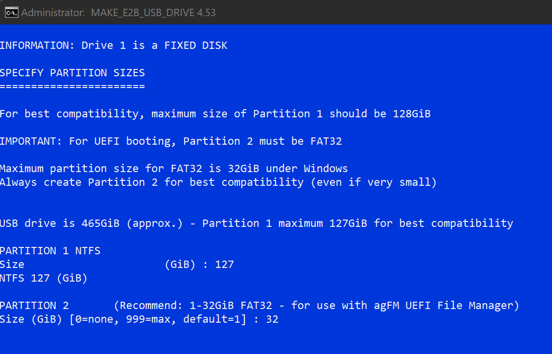 Create partition 2