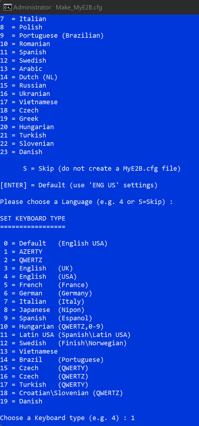 Press 1 to use AZERTY