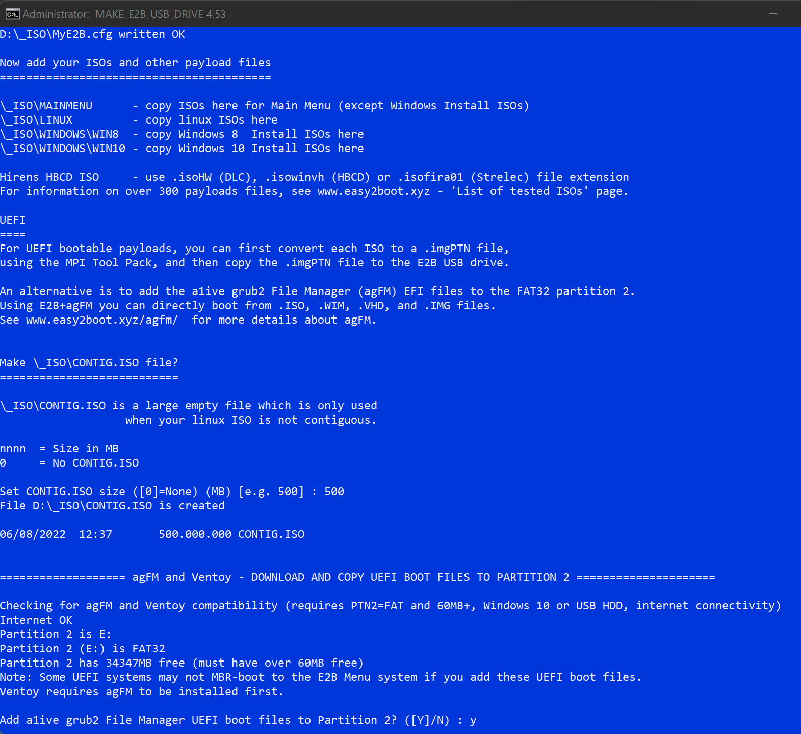 Press y to install agFM