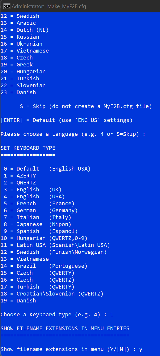 Press y to show filename extentions