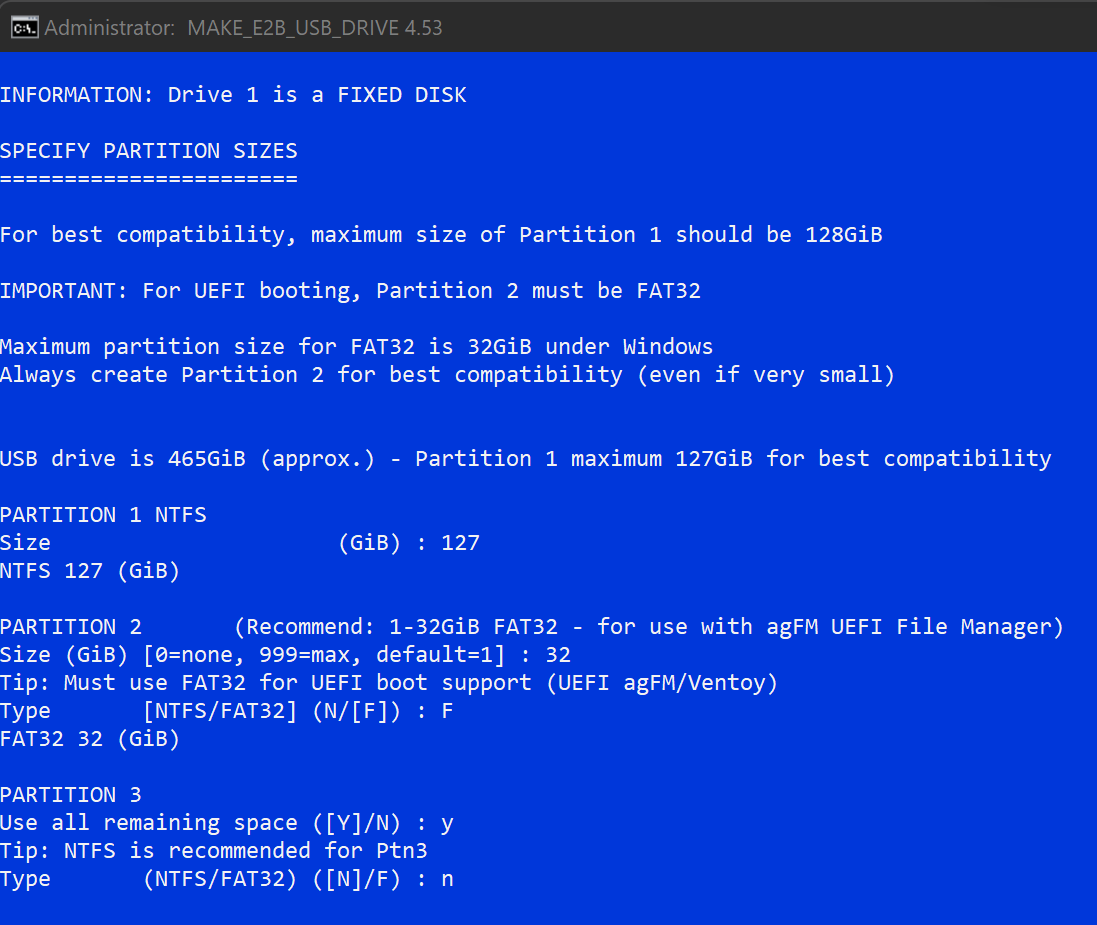 Use NTFS for partition 3